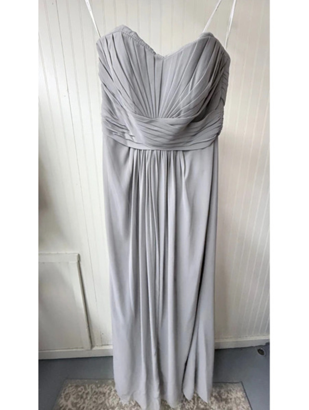 David's Bridal strapless chiffon bridesmaid dress size 10 prom gown wedding